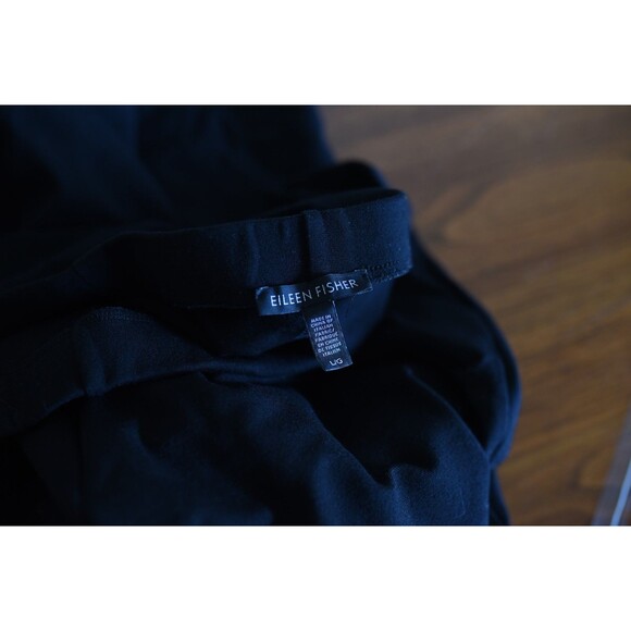 EILEEN FISHER Pull-On Pants Womens Sz L Black Stretch Viscose Nylon Spandex - Picture 3 of 7